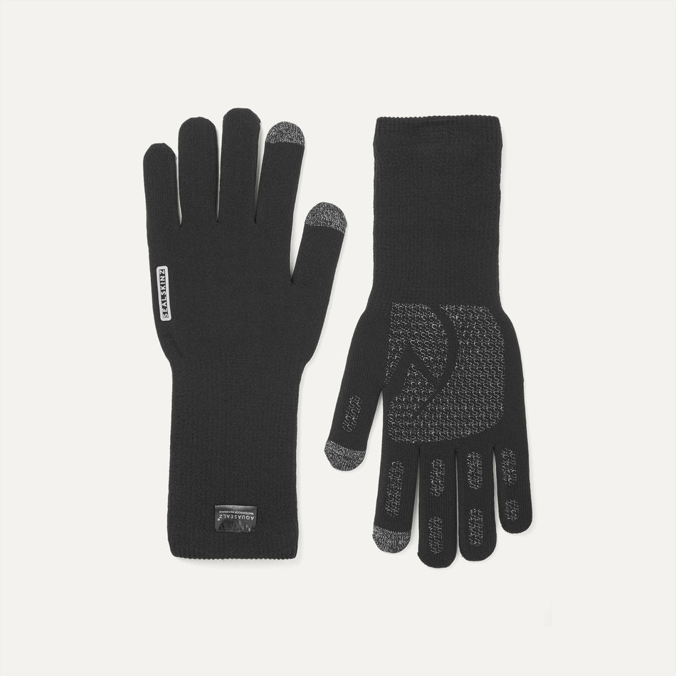 Skeyton wasserdichter Allwetter-Strickstulpenhandschuh mit Ultra-Grip - Schwarz