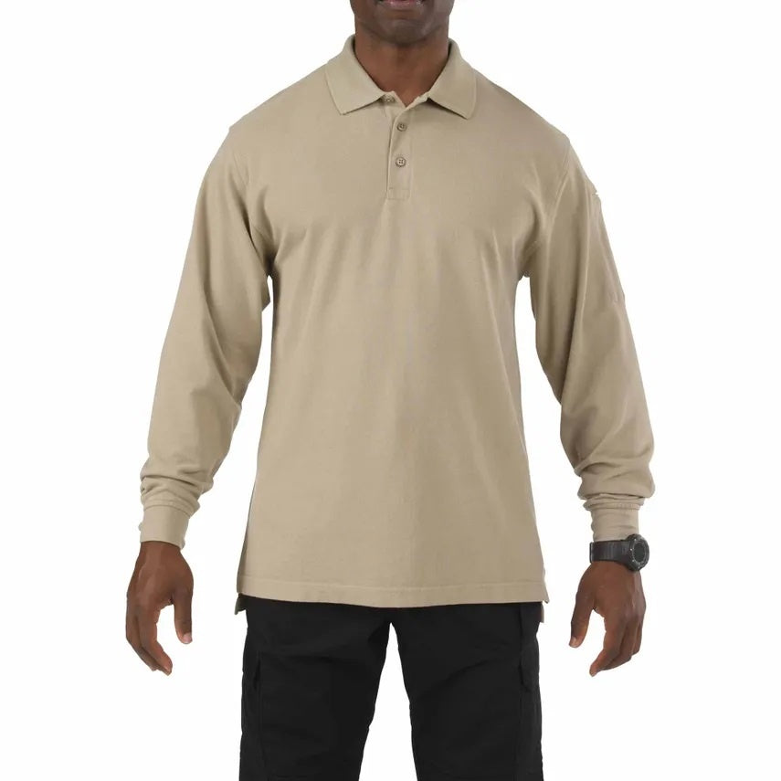 Professional-Langarm-Polohemd – Silver Tan