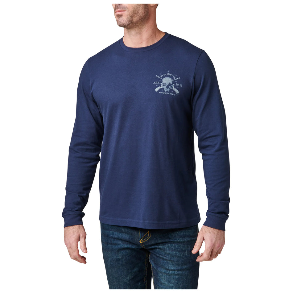 Quiet Warrior Langarm-T-Shirt – Pazifikblau