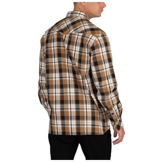 Peak-Langarmhemd – Almond Plaid