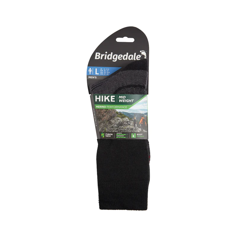 Hike mittelschwerer Merino-Performance-Stiefel – Schwarz
