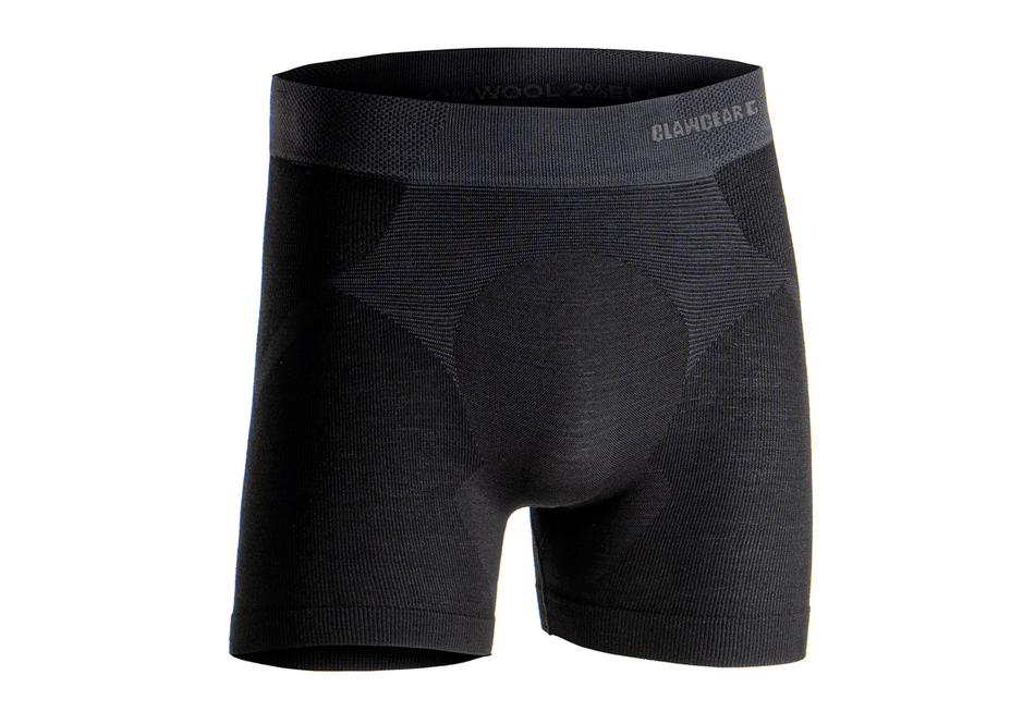 Claw Gear nahtlose Merino-Boxershorts – Schwarz