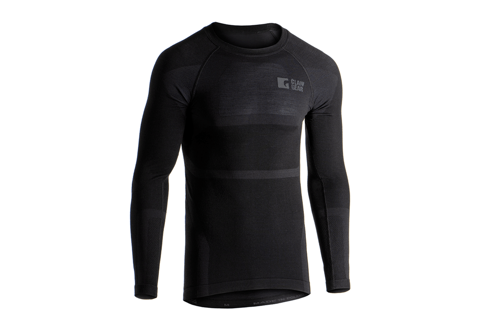 Claw Gear nahtloses Merino-Shirt LS – Schwarz