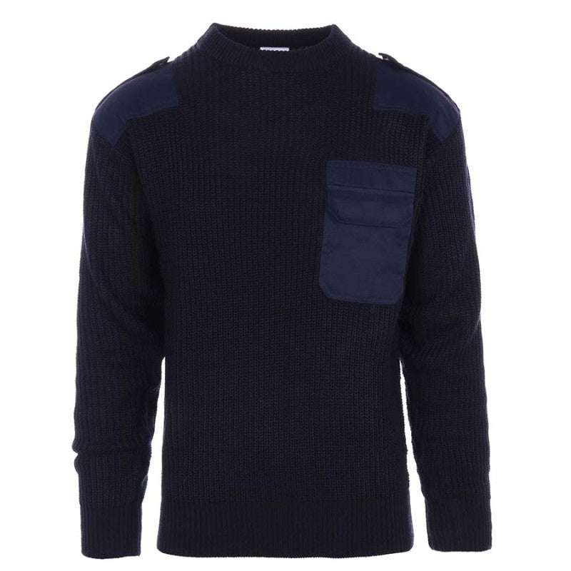 Commando-Pullover aus Acryl – Navy