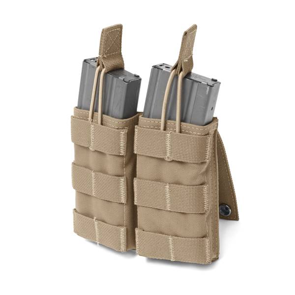 Double Open 5.56 Mag Bungee Retention - Coyote Tan