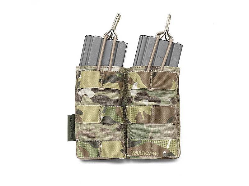 Doppelte offene 5,56-Magazintasche mit Bungee-Sicherung – MultiCam