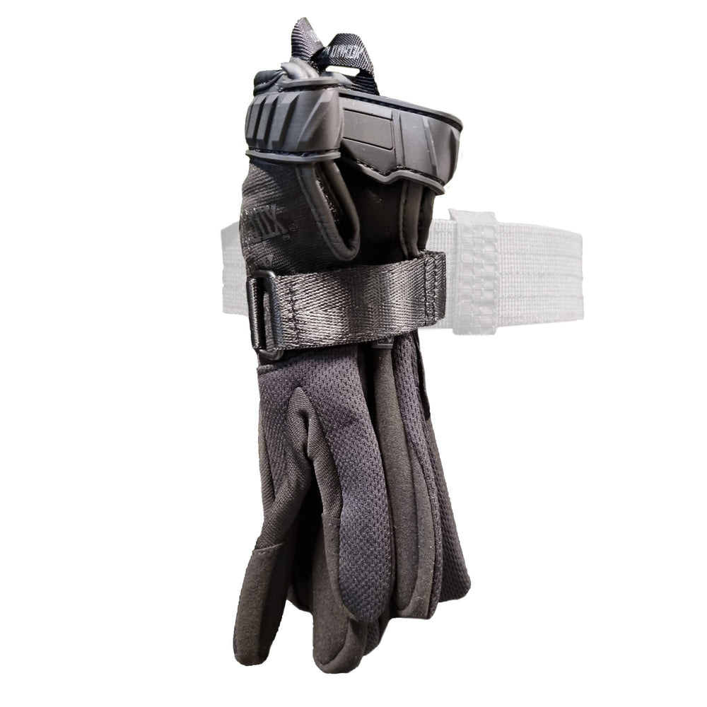 Vertical low-profile glove holder for belt