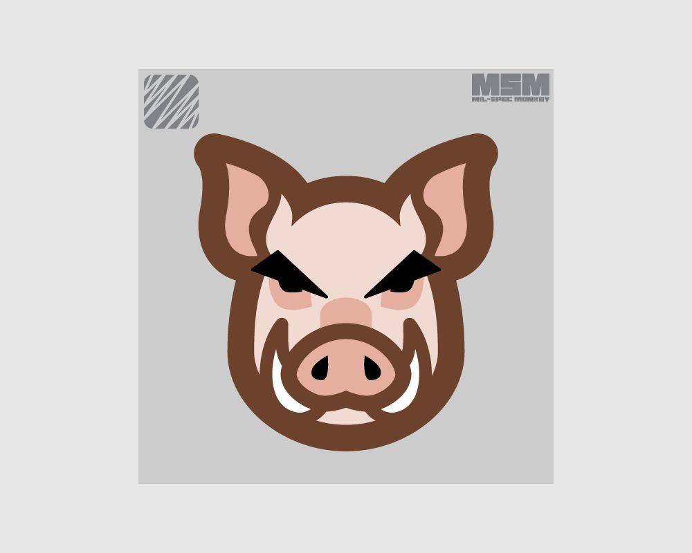 Schweinekopf-Aufnäher – Trockengebiet