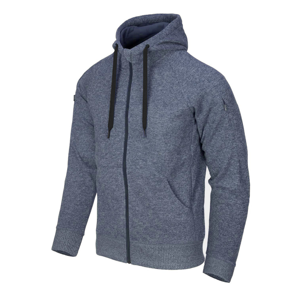 Verdeckter taktischer Kapuzenpullover (durchgehender Reißverschluss) – Melangeblau