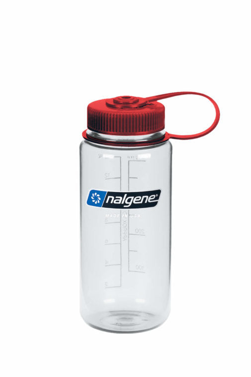 Nalgene Wide-Mouth Sustain Water Bottle 500ml - Clear, Red