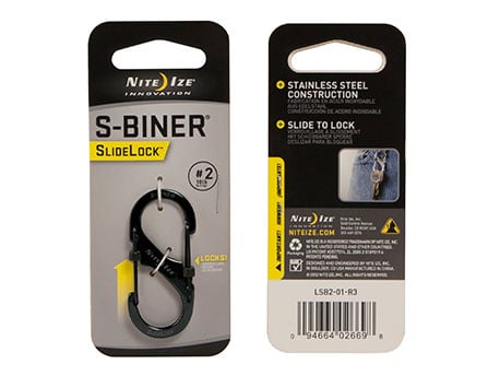 Nite Ize S-Biner Nr. 2 Slidelock Schwarz