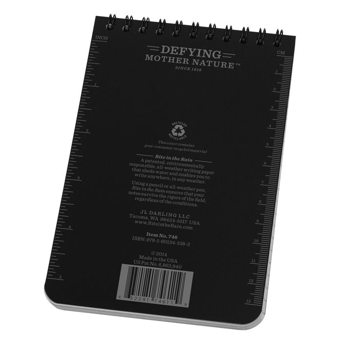 Pocket Top Spiral Notebook 10 X15cm - Black