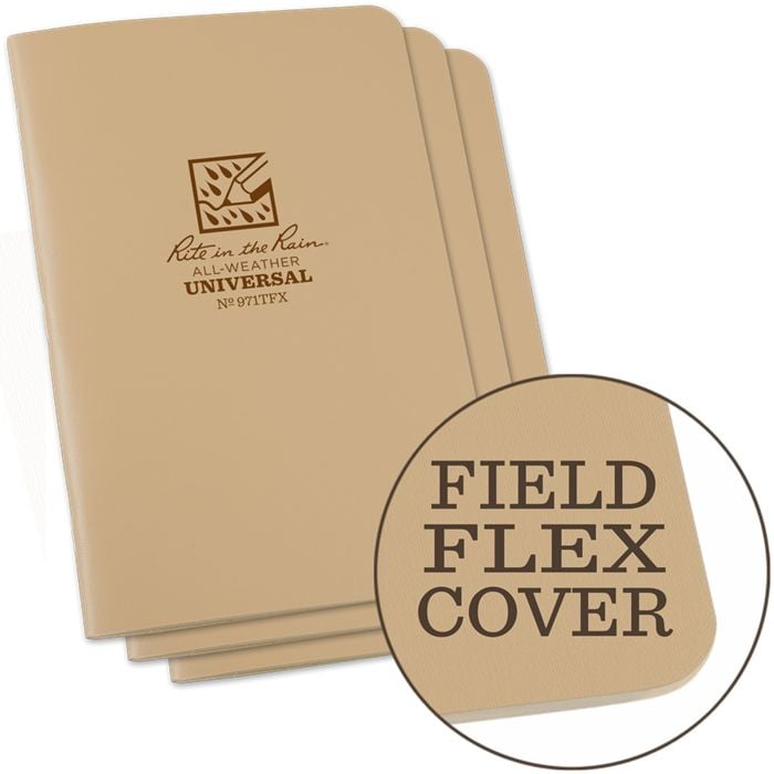 Field Flex Cover Notebook (3 pieces) 11,75cm X 17,5cm - Coyote Tan