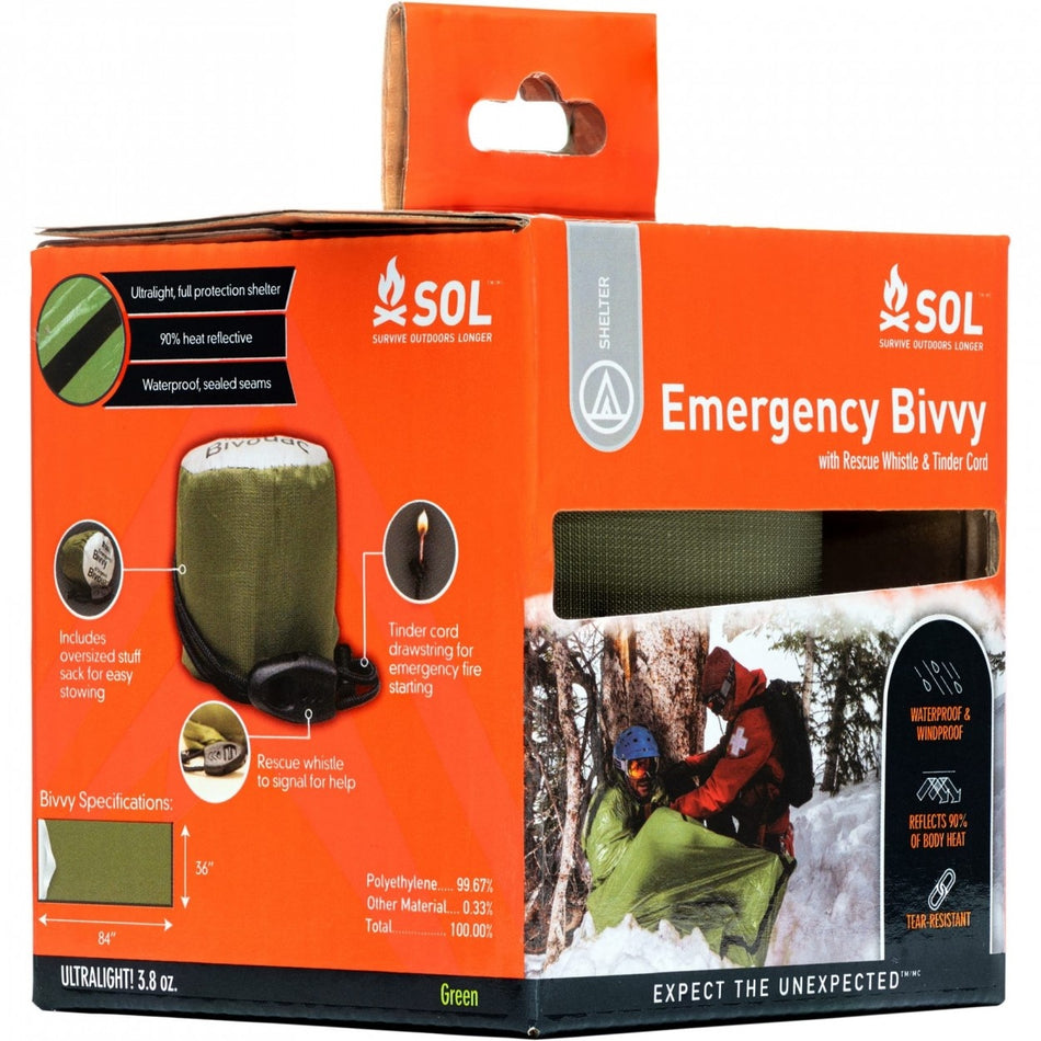 SOL Emergency Bivvy with Whistle - OD Green