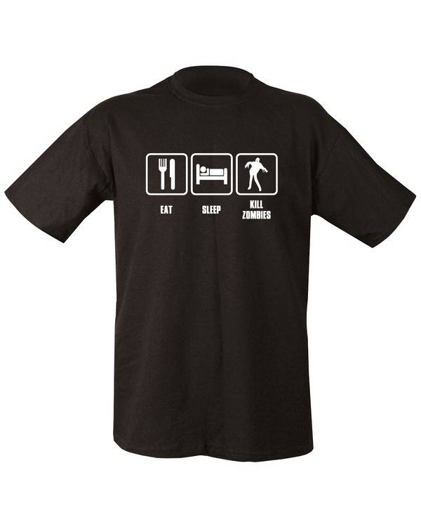 T-shirt Eat, Sleep, Kill Zombies - Black