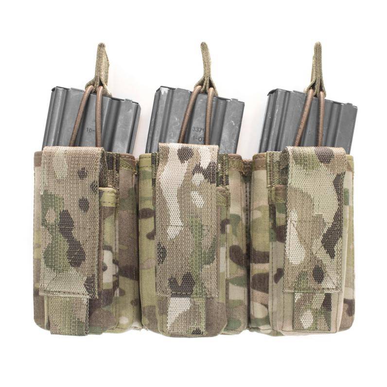 Dreifache offene 5,56-mm-Magazintasche mit 3 Pistolentaschen – Multicam