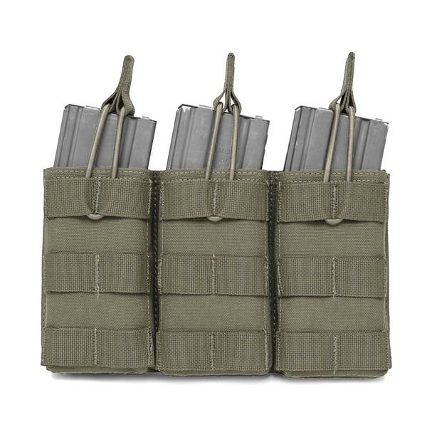 Triple Open 5.56 Mag Bungee Retention - Ranger Green