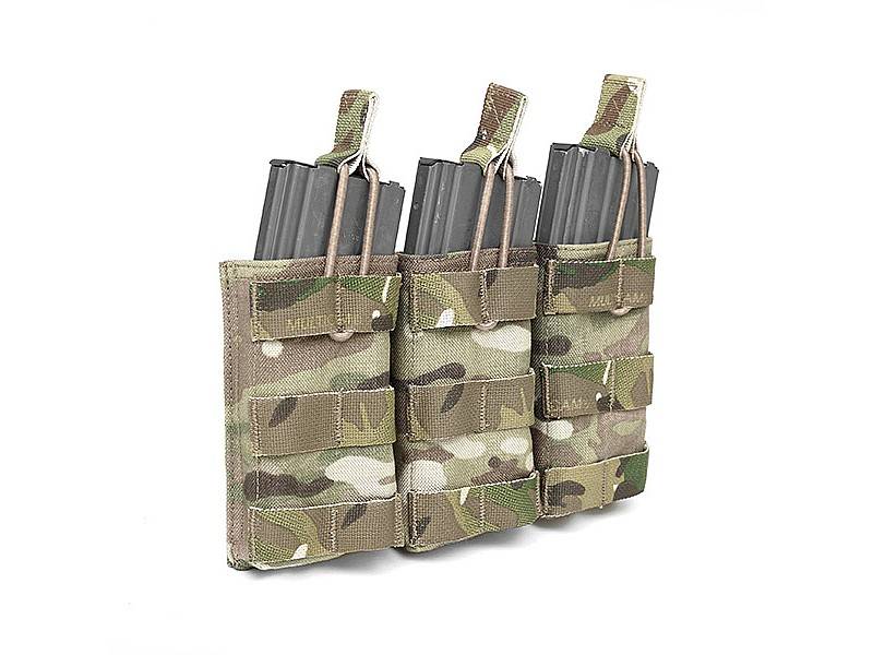 Triple Open 5.56 Mag Bungee Retention - MultiCam