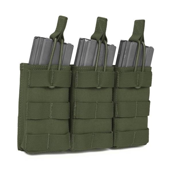 Triple Open 5.56 Mag Bungee Retention - Olive Drab