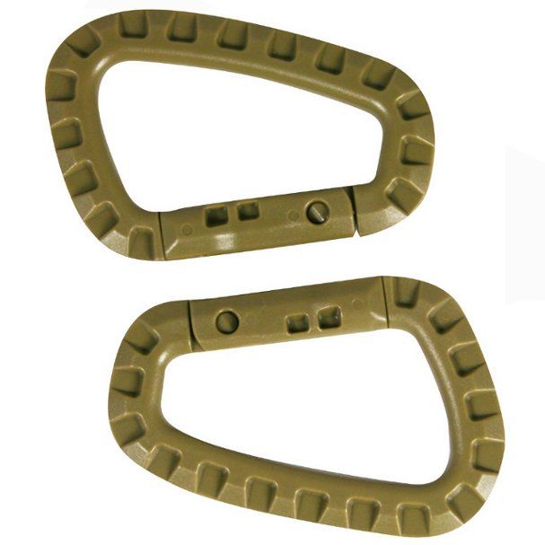 Tactical Carabiner 2 Pieces - Coyote Tan