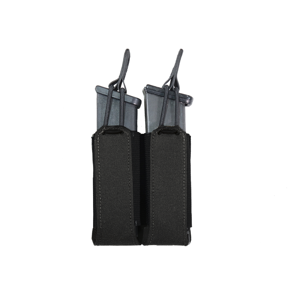 Laser Cut Double Bungee Pistol Pouch - Black