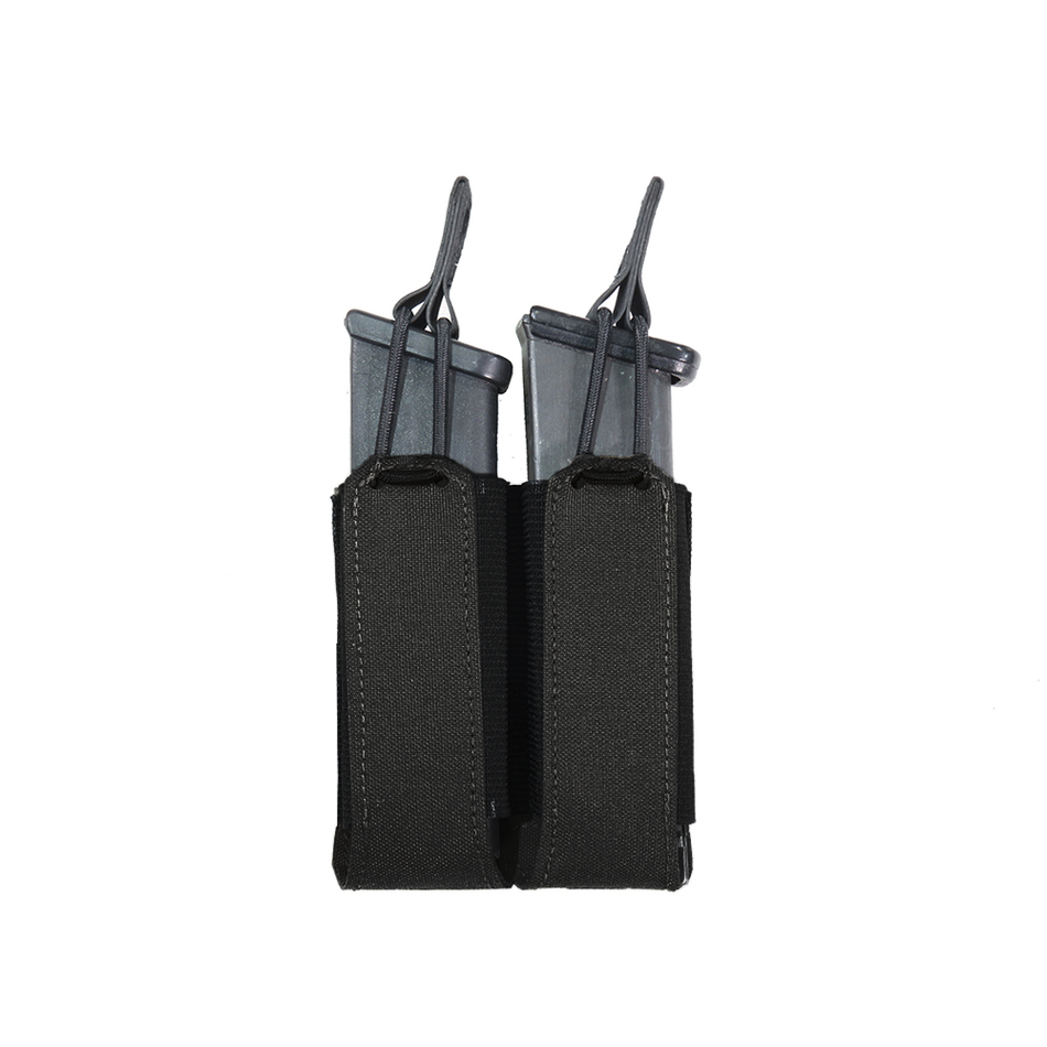 Laser Cut Double Bungee Pistol Pouch - Black