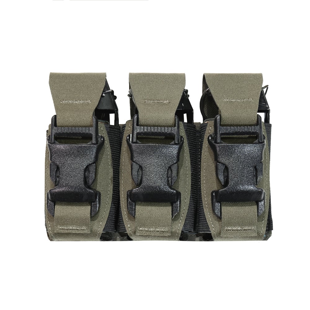 Laser Cut Triple 40mm Flashbang Pouch - Ranger Green