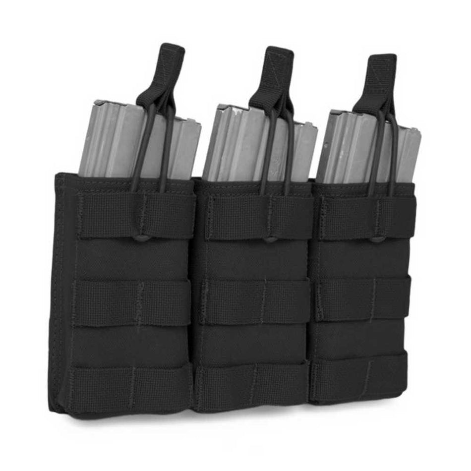Triple Open 5.56 Mag Bungee Retention - Black