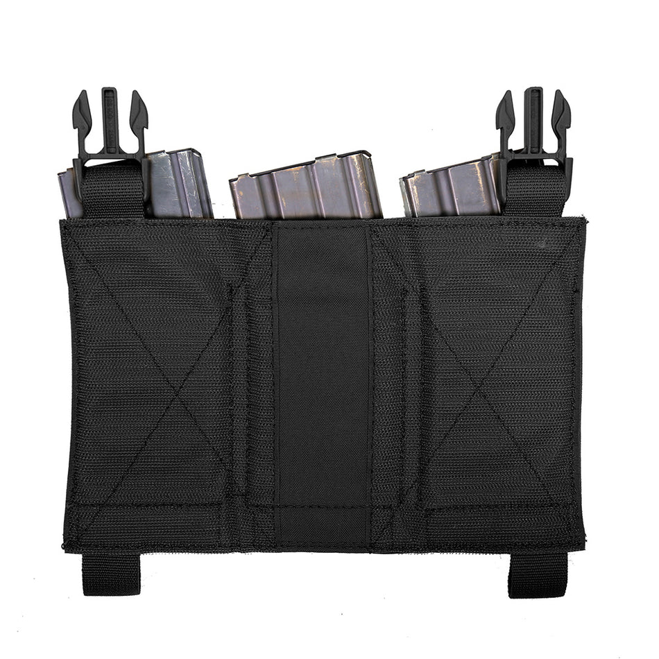 Detachable Triple Elastic Molle Pouch – Black