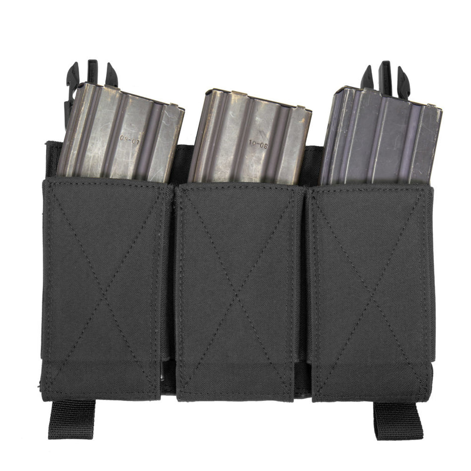 Detachable Triple Elastic Molle Pouch – Black