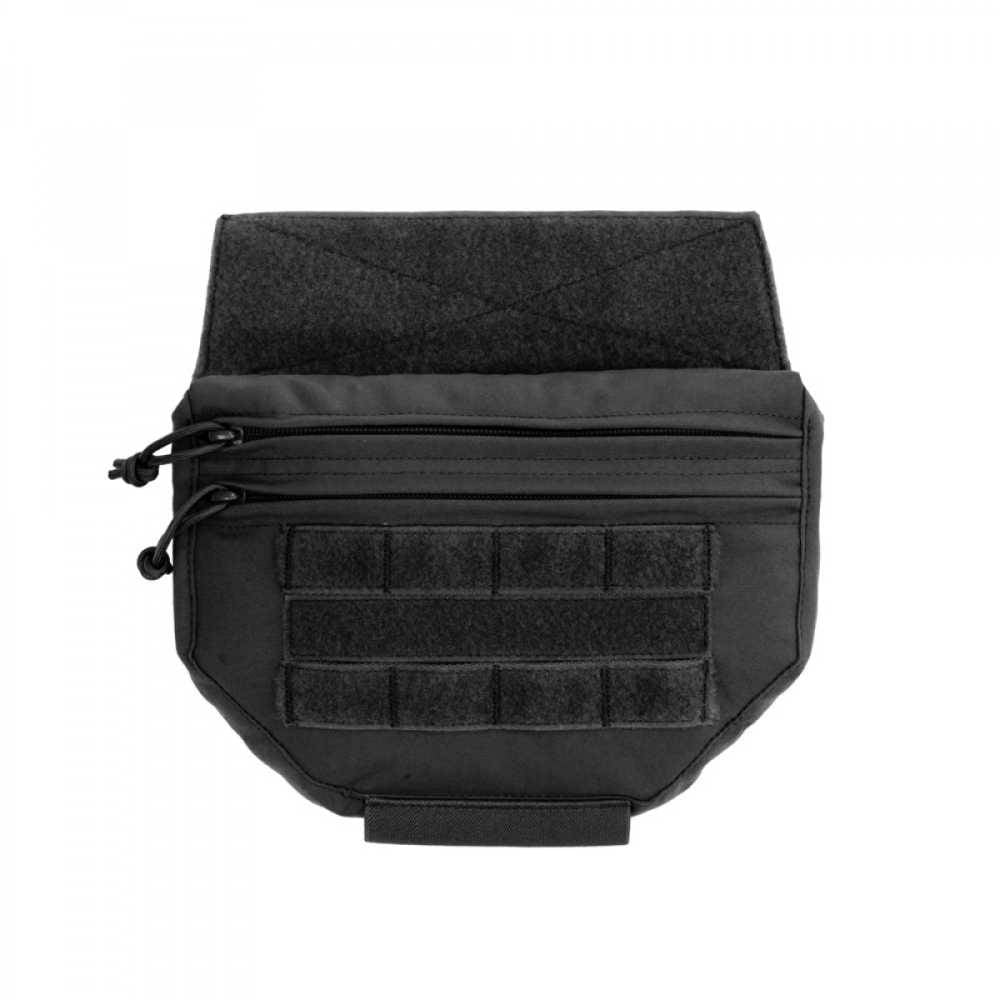 Absenkbare Utility-Pouch mit Klettverschluss – Schwarz