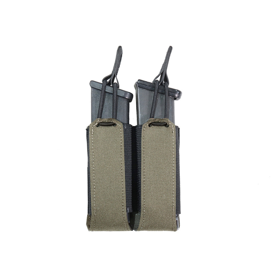 Laser Cut Double Bungee Pistol Pouch - Ranger Green