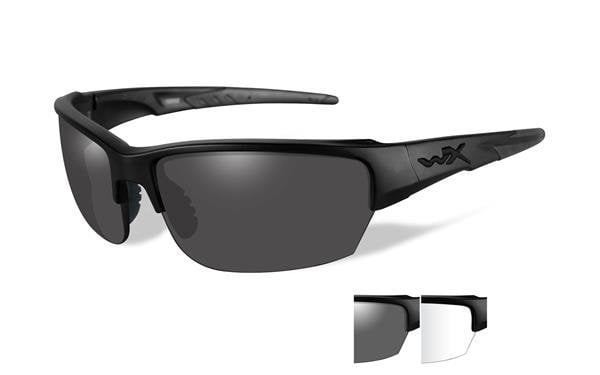 WX Saint matte Black Frame/ Clear and Grey lenses